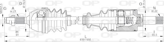 Open Parts DRS6000.00 - Полуоска vvparts.bg