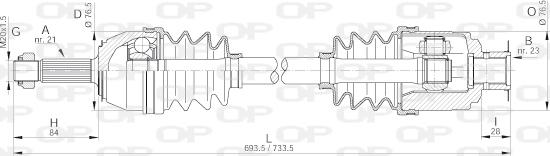 Open Parts DRS6013.00 - Полуоска vvparts.bg