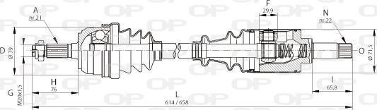 Open Parts DRS6084.00 - Полуоска vvparts.bg