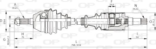 Open Parts DRS6085.00 - Полуоска vvparts.bg