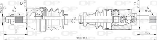 Open Parts DRS6086.00 - Полуоска vvparts.bg