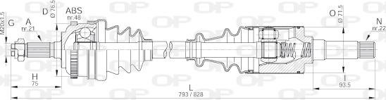 Open Parts DRS6039.00 - Полуоска vvparts.bg