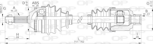 Open Parts DRS6073.00 - Полуоска vvparts.bg