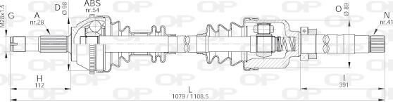 Open Parts DRS6144.00 - Полуоска vvparts.bg