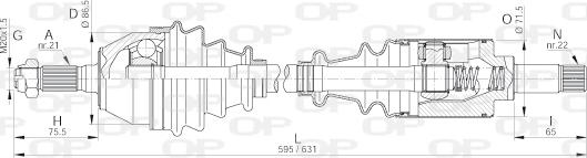 Open Parts DRS6145.00 - Полуоска vvparts.bg