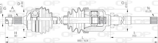 Open Parts DRS6159.00 - Полуоска vvparts.bg