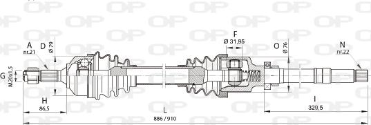 Open Parts DRS6154.00 - Полуоска vvparts.bg