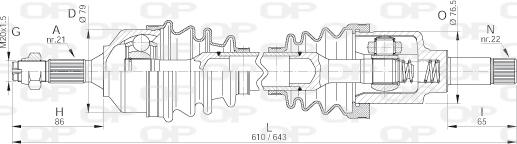 Open Parts DRS6155.00 - Полуоска vvparts.bg