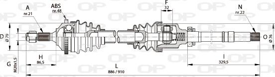 Open Parts DRS6150.00 - Полуоска vvparts.bg