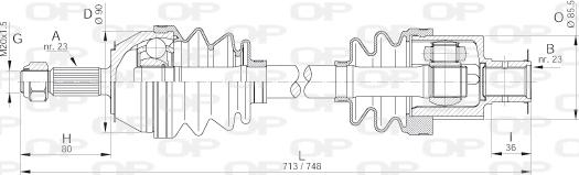 Open Parts DRS6152.00 - Полуоска vvparts.bg