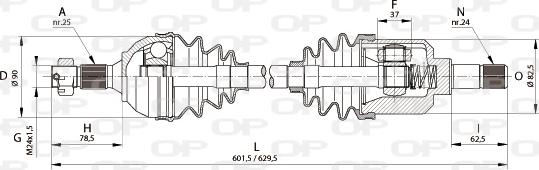 Open Parts DRS6165.00 - Полуоска vvparts.bg