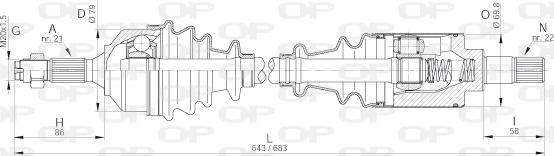 Open Parts DRS6160.00 - Полуоска vvparts.bg