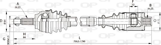 Open Parts DRS6113.00 - Полуоска vvparts.bg