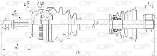 Open Parts DRS6180.00 - Полуоска vvparts.bg