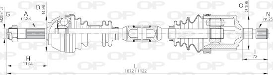 Open Parts DRS6139.00 - Полуоска vvparts.bg