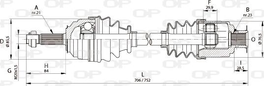 Open Parts DRS6136.00 - Полуоска vvparts.bg