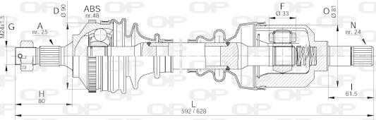 Open Parts DRS6129.00 - Полуоска vvparts.bg