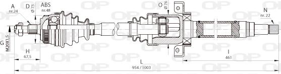 Open Parts DRS6363.00 - Полуоска vvparts.bg