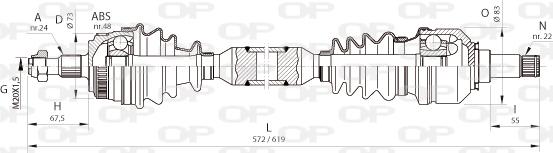 Open Parts DRS6362.00 - Полуоска vvparts.bg