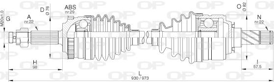 Open Parts DRS6307.00 - Полуоска vvparts.bg