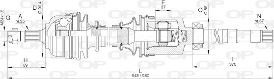 Open Parts DRS6316.00 - Полуоска vvparts.bg