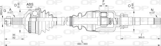 Open Parts DRS6312.00 - Полуоска vvparts.bg