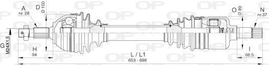 Open Parts DRS6387.00 - Полуоска vvparts.bg