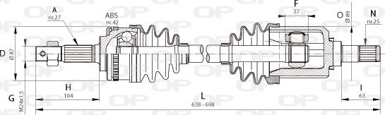 Open Parts DRS6325.00 - Полуоска vvparts.bg