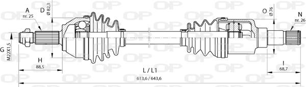 Open Parts DRS6374.00 - Полуоска vvparts.bg