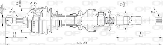 Open Parts DRS6246.00 - Полуоска vvparts.bg