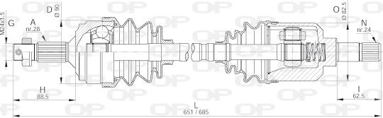 Open Parts DRS6254.00 - Полуоска vvparts.bg