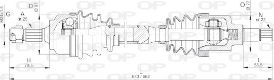 Open Parts DRS6257.00 - Полуоска vvparts.bg