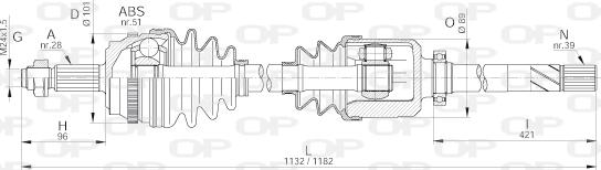 Open Parts DRS6261.00 - Полуоска vvparts.bg