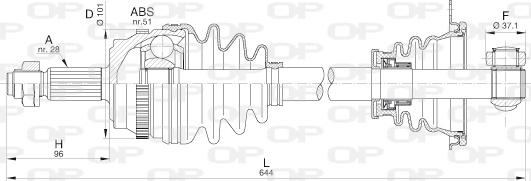 Open Parts DRS6209.00 - Полуоска vvparts.bg