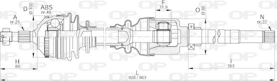 Open Parts DRS6203.00 - Полуоска vvparts.bg