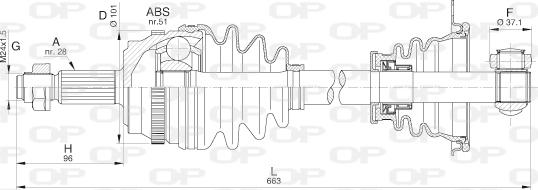 Open Parts DRS6212.00 - Полуоска vvparts.bg