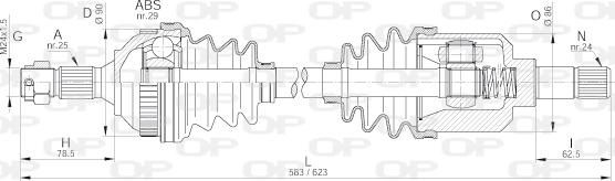 Open Parts DRS6235.00 - Полуоска vvparts.bg