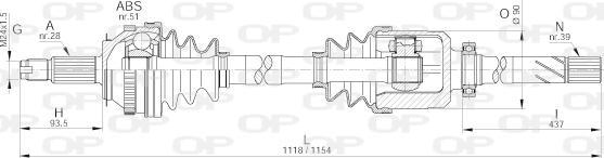 Open Parts DRS6231.00 - Полуоска vvparts.bg