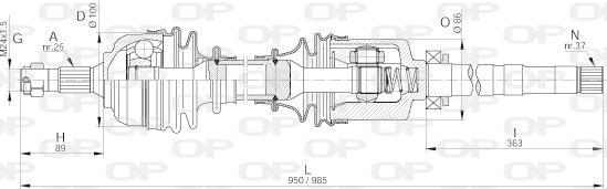 Open Parts DRS6229.00 - Полуоска vvparts.bg