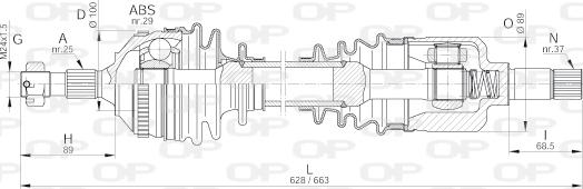 Open Parts DRS6226.00 - Полуоска vvparts.bg