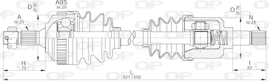 Open Parts DRS6220.00 - Полуоска vvparts.bg