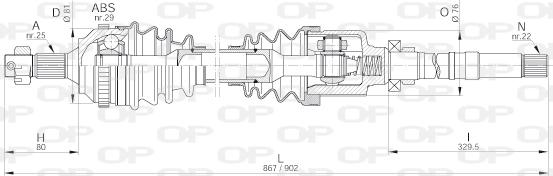 Open Parts DRS6221.00 - Полуоска vvparts.bg