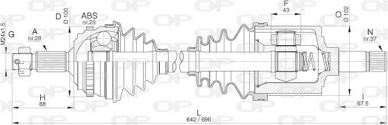 Open Parts DRS6274.00 - Полуоска vvparts.bg