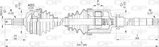 Open Parts DRS6273.00 - Полуоска vvparts.bg