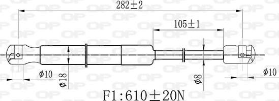 Open Parts GSR6466.00 - Газов амортисьор, капак на двигателя vvparts.bg