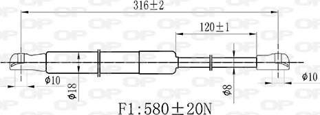 Open Parts GSR6521.00 - Газов амортисьор, капак на двигателя vvparts.bg