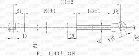 Open Parts GSR6098.00 - Газов амортисьор, задно стъкло vvparts.bg