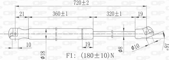 Open Parts GSR6045.00 - Газов амортисьор, капак на двигателя vvparts.bg