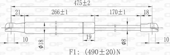 Open Parts GSR6153.00 - Газов амортисьор, багажно / товарно пространство vvparts.bg