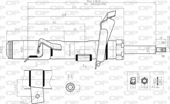 Open Parts SAB8063.31 - Амортисьор vvparts.bg